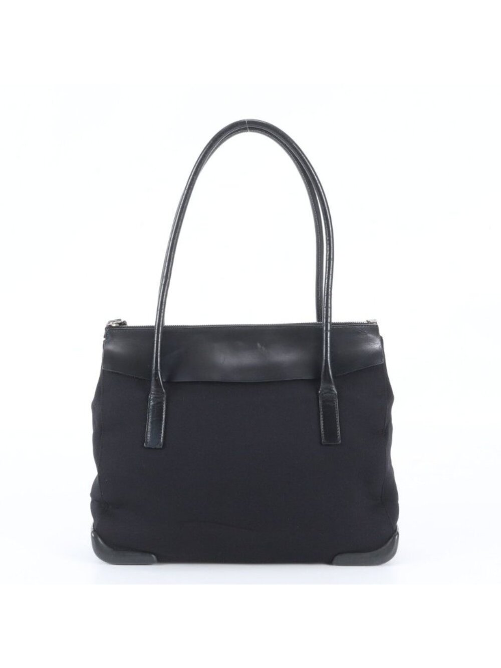Prada Tessuto Nylon Leather Tote Bag Shoulder Hand Black